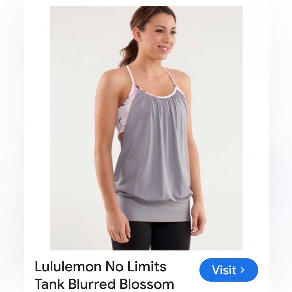lululemon athletica No Limits tank blurred blossom Gray and Multicolor Tank Top